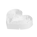 Complicated gray labyrinth in heart shape in isometric view on white