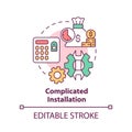 Complicated installation concept icon