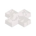 Complicated labyrinth in cross shape in isometric view on white Royalty Free Stock Photo