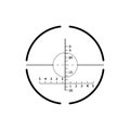 Complicated military crosshair, gun sight icon on white