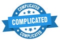 complicated round ribbon isolated label. complicated sign. Royalty Free Stock Photo