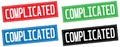 COMPLICATED text, on rectangle stamp sign. Royalty Free Stock Photo