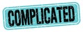 COMPLICATED text written on blue-black stamp sign Royalty Free Stock Photo