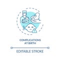 Complications at birth concept icon