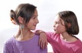 Complicity between sisters Royalty Free Stock Photo