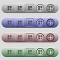 Component bug icons on horizontal menu bars Royalty Free Stock Photo