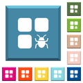 Component bug white icons on edged square buttons Royalty Free Stock Photo