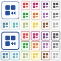 Component fast backward outlined flat color icons