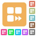 Component fast forward rounded square flat icons