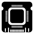 Component microchip icon, simple black style Royalty Free Stock Photo