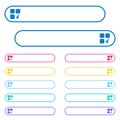 Component paste icons in rounded color menu buttons Royalty Free Stock Photo