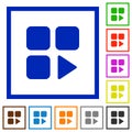 Component play flat framed icons