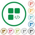 Component programming flat icons with outlines