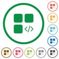 Component programming flat icons with outlines