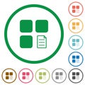 Component properties flat icons with outlines