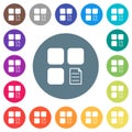Component properties flat white icons on round color backgrounds