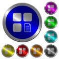 Component properties luminous coin-like round color buttons