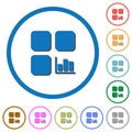 Component statistics icons with shadows and outlines