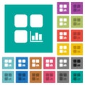 Component statistics square flat multi colored icons