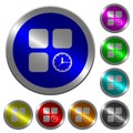 Component timer luminous coin-like round color buttons