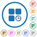 Component timer icons with shadows and outlines