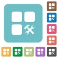 Component tools rounded square flat icons Royalty Free Stock Photo