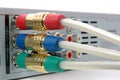 Component video cable connected the dvd player