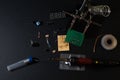 The components of the main board in the process of assembling the finished device for further use. Royalty Free Stock Photo