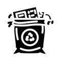 components plastic bags e waste pollution glyph icon vector illustration Royalty Free Stock Photo