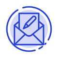 Compose, Edit, Email, Envelope, Mail Blue Dotted Line Line Icon