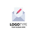 Compose, Edit, Email, Envelope, Mail Business Logo Template. Flat Color