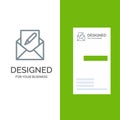Compose, Edit, Email, Envelope, Mail Grey Logo Design and Business Card Template