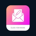 Compose, Edit, Email, Envelope, Mail Mobile App Button. Android and IOS Glyph Version