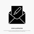 Compose, Edit, Email, Envelope, Mail solid Glyph Icon vector