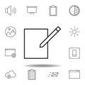 compose edit write outline icon. Detailed set of unigrid multimedia illustrations icons. Can be used for web, logo, mobile app, UI