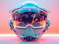 Compose a frontal view of futuristic technologies with a focus on minimalist designs