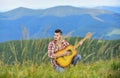 Compose melody. Inspiring environment. Acoustic music. Summer music festival outdoors. Playing music. Sound of freedom Royalty Free Stock Photo