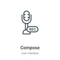 Compose outline vector icon. Thin line black compose icon, flat vector simple element illustration from editable user interface