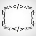 Composed of HTML and CSS coding symbols, including angle brackets, Royalty Free Stock Photo