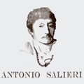 Composer Antonio Salieri. vector portrait Royalty Free Stock Photo