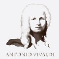 Composer Antonio Vivaldi. vector portrait Royalty Free Stock Photo