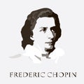 Composer Chopin. vector portrait