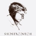 Composer Dmitri Shostakovich. vector portrait Royalty Free Stock Photo