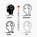 composer, headphones, musician, producer, sound Icon in Thin, Regular, Bold Line and Glyph Style. Vector illustration