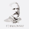 Composer Pyotr Tchaikovsky. vector portrait