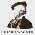 Composer Richard Wagner. vector portrait