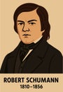 Composer Robert Schumann. A signature with a name and dates. Royalty Free Stock Photo