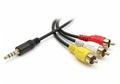 Composite audio and video adapter cable Royalty Free Stock Photo