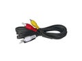 Composite Audio and video cable on white background focus