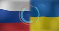 Composite of cdata processing, scope and flag of russia and ukraine Royalty Free Stock Photo